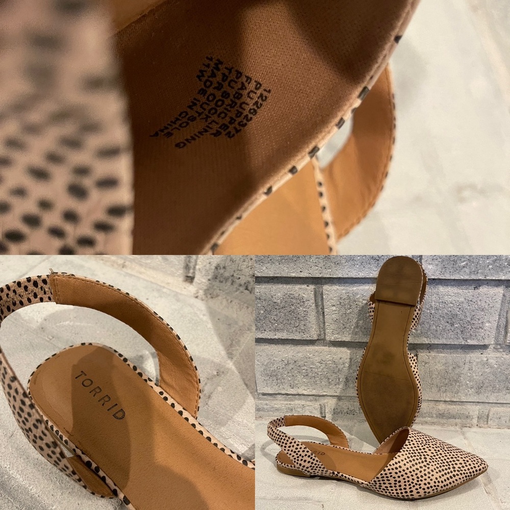 Torrid polka dot, pointed toe flats! Size 11W!
